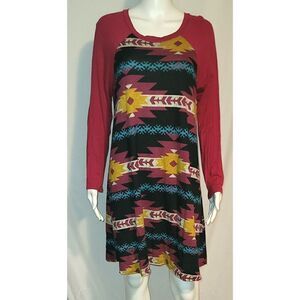 Lilypad Oversized Southwest Print Sweater Tunic - Size M